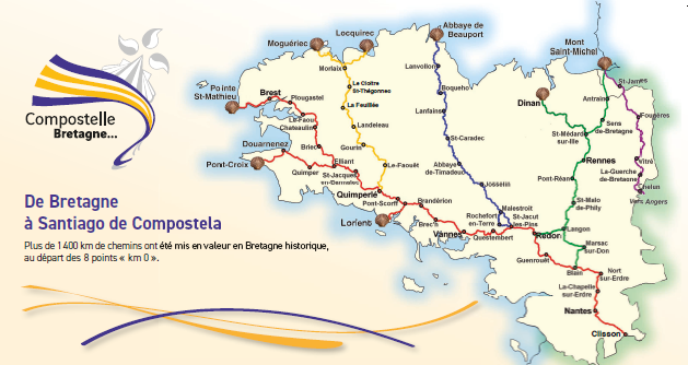 Carte des chemins bretons